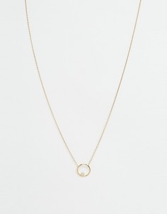 Ожерелье с круглой подвеской и кристаллом Orelia - Золотой