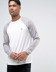 Le Breve Contrast Camo Curved Hem Long Sleeved T-Shirt - Фиолетовый