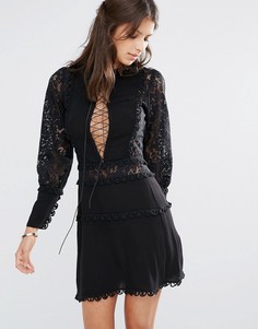 Платье мини For Love and Lemons Lola Rose - Черный