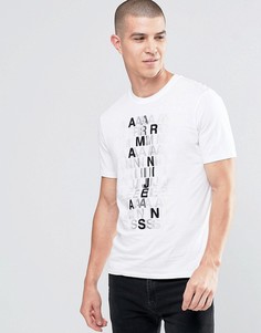 Белая футболка с текстовым логотипом Armani Jeans - Белый