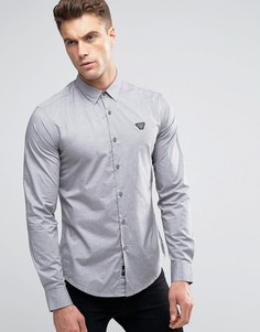 Armani Jeans Shirt In Grey Slim Fit With Logo - Серый