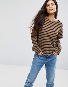 Свободная футболка в полоску M.i.H Jeans - Коричневый