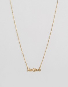 Ожерелье с подвеской в виде надписи New York Orelia - Золотой