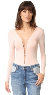 Lace Up Long Sleeve Bodysuit