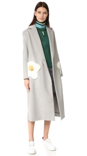 Объемное пальто с аппликациями в виде яиц Anya Hindmarch