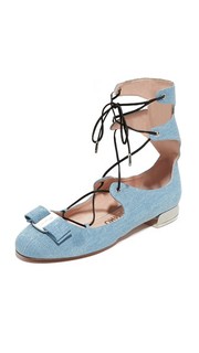 Обувь Flanda с тиснением под деним и плоской подошвой Salvatore Ferragamo