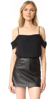 Pleated Off Shoulder Silk Top