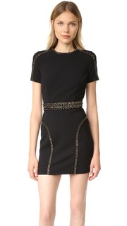 Мини-платье с вышивкой и цепочкой Dsquared2