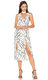 Monochrome cracked midi dress - Lavish Alice