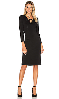 Long sleeve lace up bodycon dress - 1. STATE
