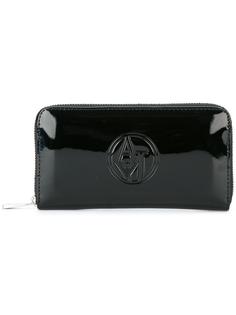 logo embossed zipped wallet Armani Jeans