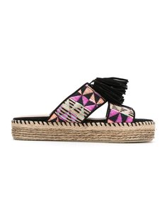 leather flatforms Manolita