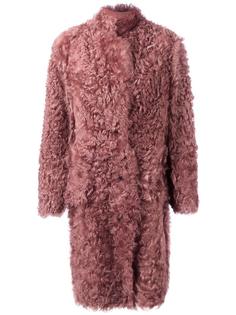 single breasted shearling coat Paul Smith