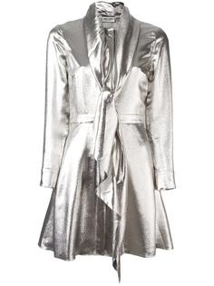 мини-платье с драпированным воротником Saint Laurent
