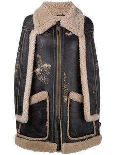 пальто на молнии с накидкой Maison Margiela