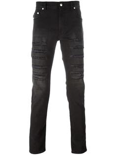джинсы кроя слим с рваными деталями Love Moschino