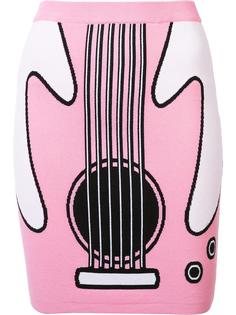 guitar print midi skirt Jeremy Scott