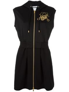 платье на молнии с капюшоном Moschino