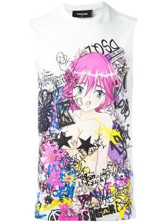 майка с принтом 'Graffiti Cartoon' Dsquared2