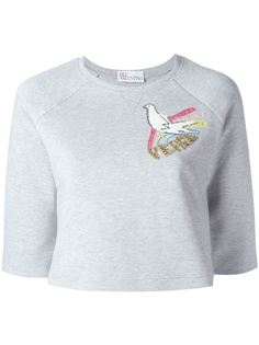 укороченная толстовка с вышивкой Red Valentino
