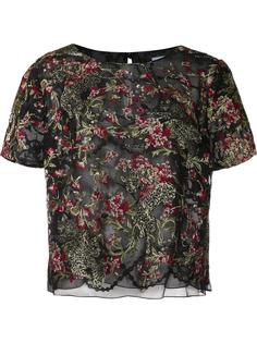 floral embroidered top Marchesa