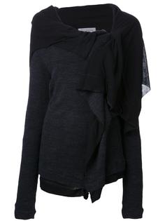 многослойный топ с декоративной накидкой Yohji Yamamoto