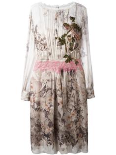платье с длинными рукавами и цветочным принтом Alberta Ferretti