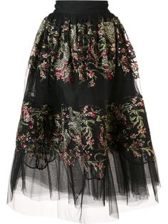 floral embroidered sheer skirt Marchesa