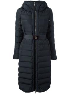 пальто с капюшоном и поясом Moncler