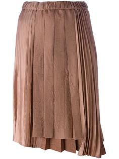 satin effect pleated skirt Nº21