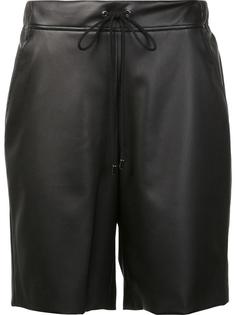 leather effect lace up shorts Giamba