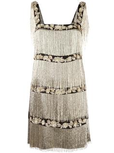 декорированное платье с бахромой Alberta Ferretti