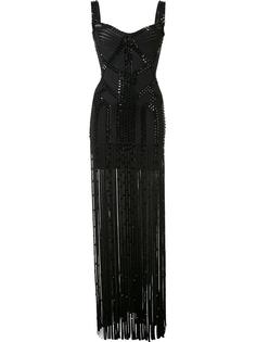 embellished semi sheer dress Hervé Léger