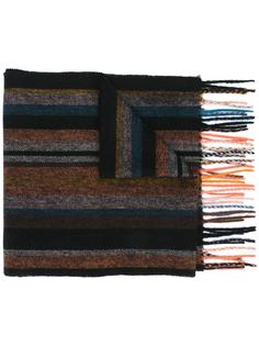 striped frayed hem scarf Ps By Paul Smith