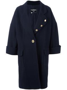 oversized buttoned lapel coat Chanel Vintage