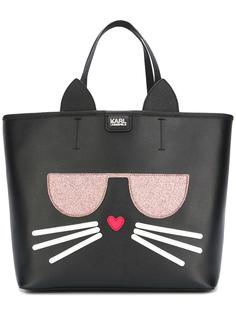 большая сумка-тоут с котом Karl Lagerfeld