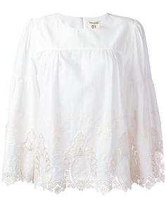 блузка с вышивкой макраме Semicouture