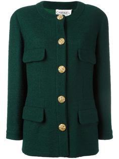 collarless buttoned jacket Chanel Vintage