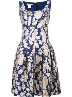 leaf brocade dress Oscar de la Renta