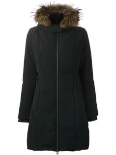 дутое пальто с меховым воротником Woolrich
