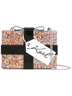 жесткий клатч с блестками Karl Lagerfeld