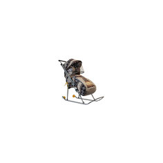 Санки-коляска Снежинка премиум, Galaxy, скандинавия/коричневый