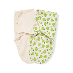 Конверт на липучке SwaddleMe Organic®, размер S/M, (2 шт), , Summer Infant, зеленый/яблоки