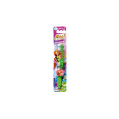 Зубная щетка с мигающим таймером, от 3-х лет, Winx, LONGA VITA, зеленый
