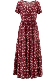 Платье с коротким рукавом (бордовый в цветочек) Bonprix
