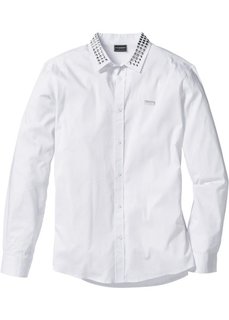 Рубашка-стретч Slim Fit с длинным рукавом (черный) Bonprix
