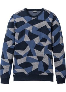 Пуловер Slim Fit (темно-оливковый с узором) Bonprix