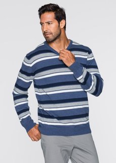 Пуловер Regular Fit в полоску (синий в полоску) Bonprix