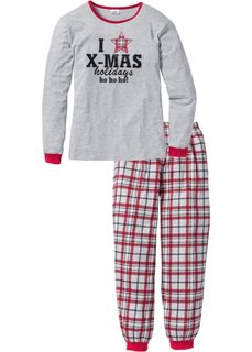 Пижама (светло-серый меланж/красный с ) Bonprix
