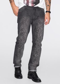 Джинсы Regular Fit Straight, длина (в дюймах) 32 (антрацитовый деним) Bonprix